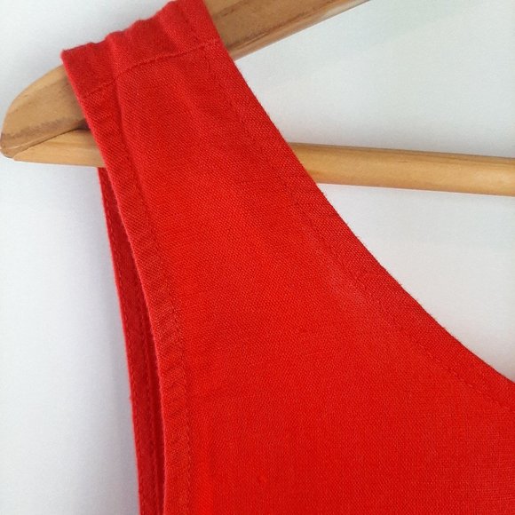 Gap Linen Blend Red Dress w/Cutout Back - Picture 8 of 12